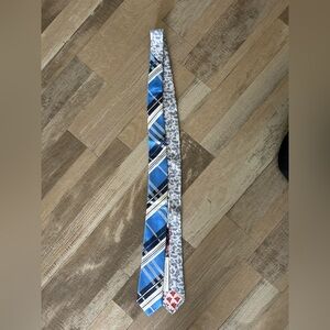Blue and White Reversible Men's Tie